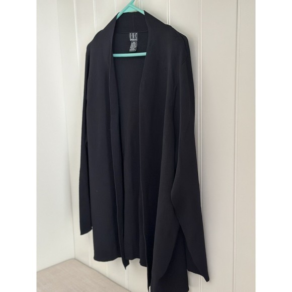 INC International Concepts Women's Plus Size Draped Cardigan, 2X, Black - Picture 2 of 5